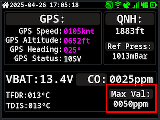 Device Data CO Sensor Reset