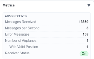 HTML Page Metrics ADSB Receiver