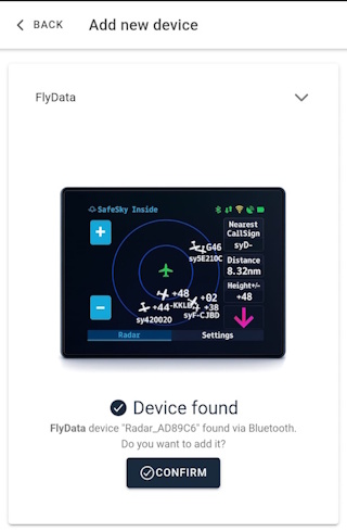 SafeSky App Device Confirmation