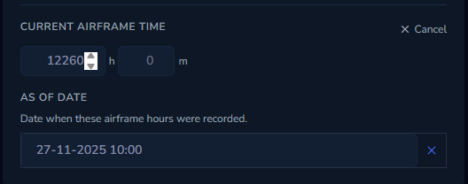 Current Airframe Time